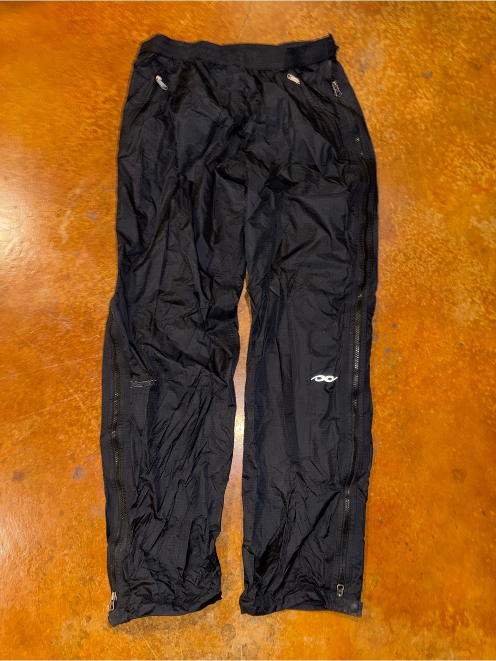Marmot Black Men's Lightweight Rain Pants with Side Zips